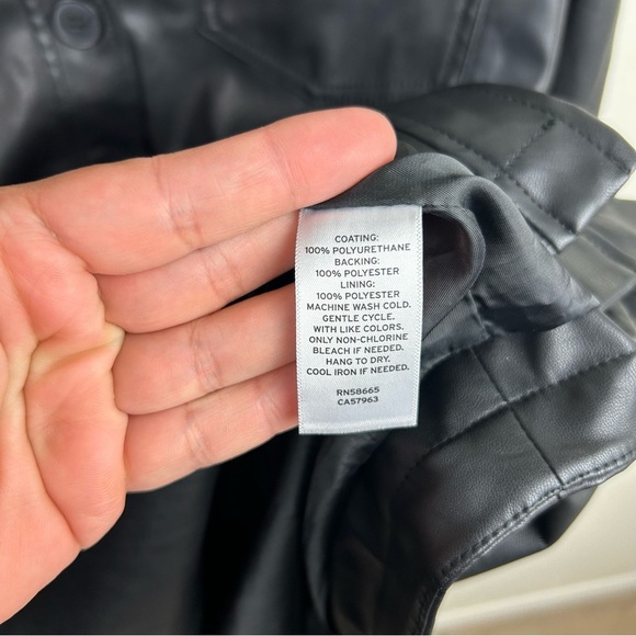 BP. Vegan Leather Shacket button front long length black size: XL - Picture 6 of 7